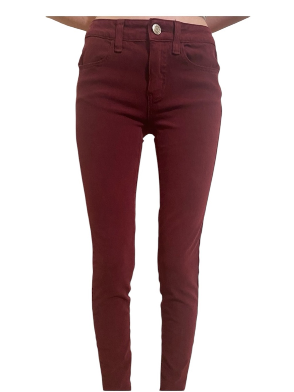 American Eagle Outfitters Slim Skinny Jeans in Burgundy y2k prep